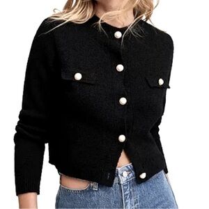 Mango Knitted Cardigan with Jewel Buttons M